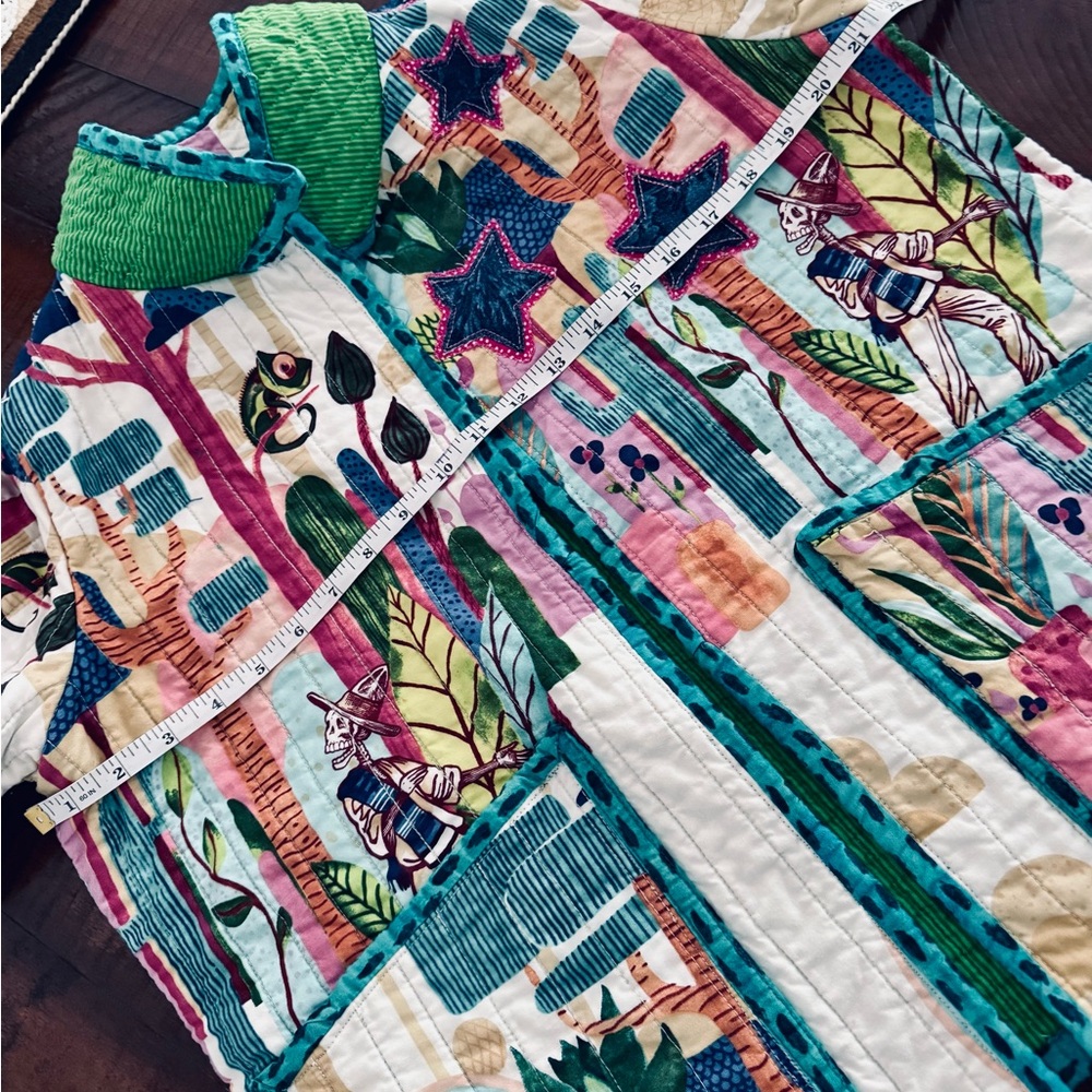 Colorful Quilted Jacket with Unique Print - Picture 2 of 11